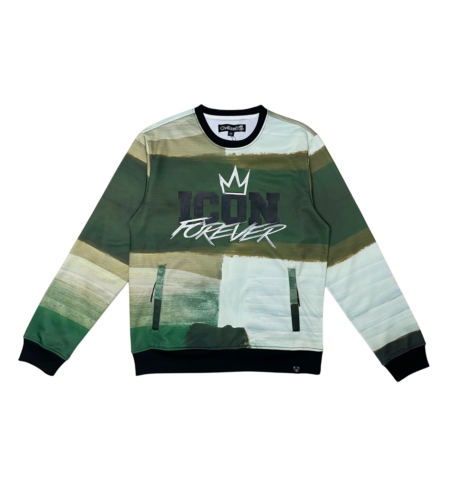Icon Embroidered Poly Jersey Jogger Set - Green | Civilized _9