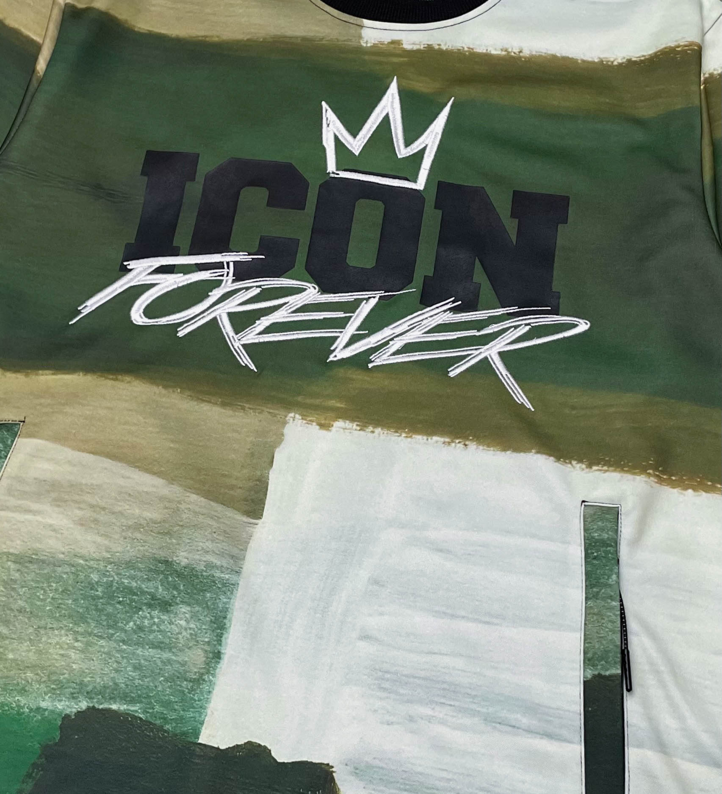 Icon Embroidered Poly Jersey Jogger Set - Green | Civilized _11