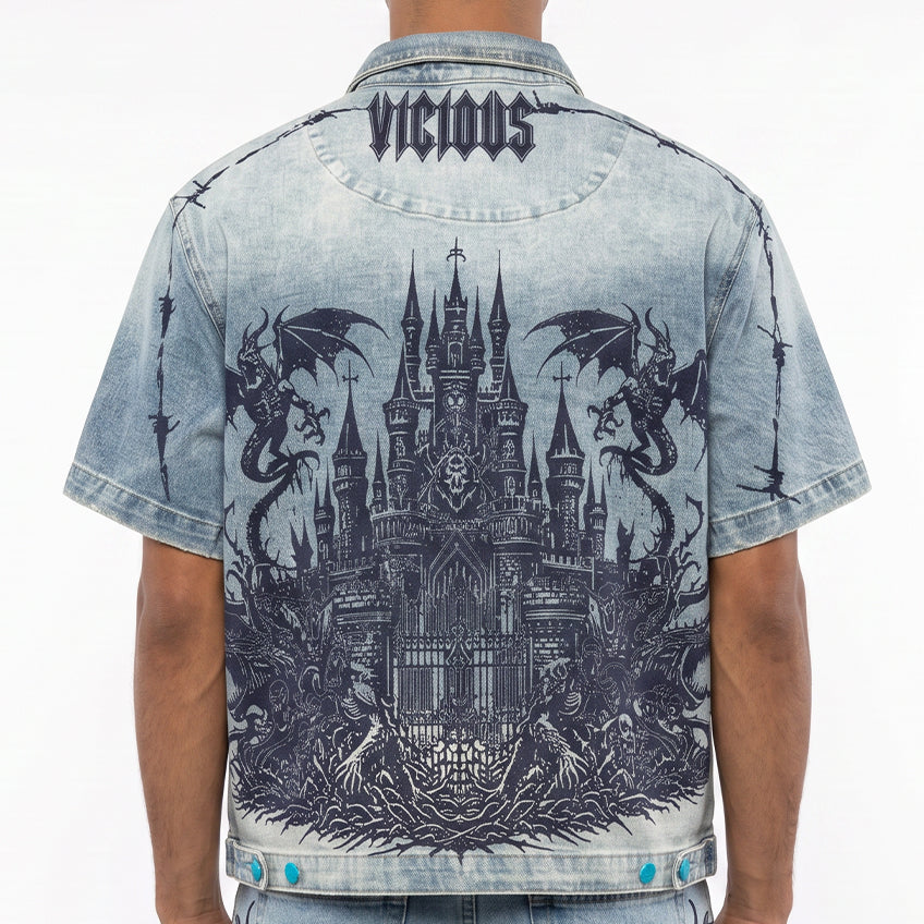 Dragon crest denim shirt by VIERICHEPARIS, view 2