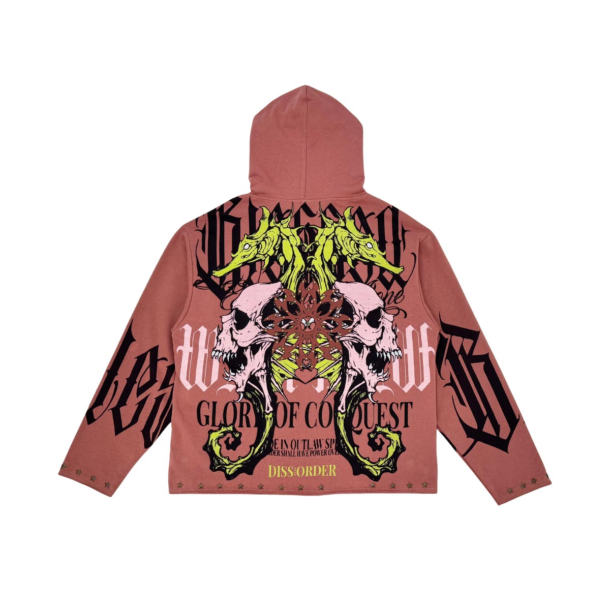 Sea horses pull over hoodie Pink by Dissorder - 2