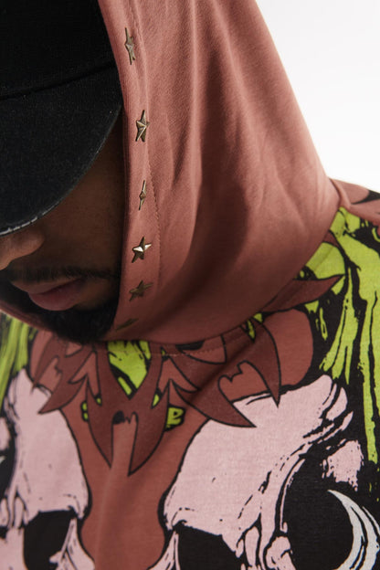 Sea horses pull over hoodie Pink by Dissorder - 4