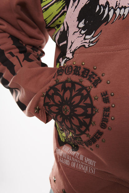 Sea horses pull over hoodie Pink by Dissorder - 5