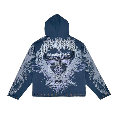 No order shall have power over me pull over hoodie Indigo by Dissorder - 2
