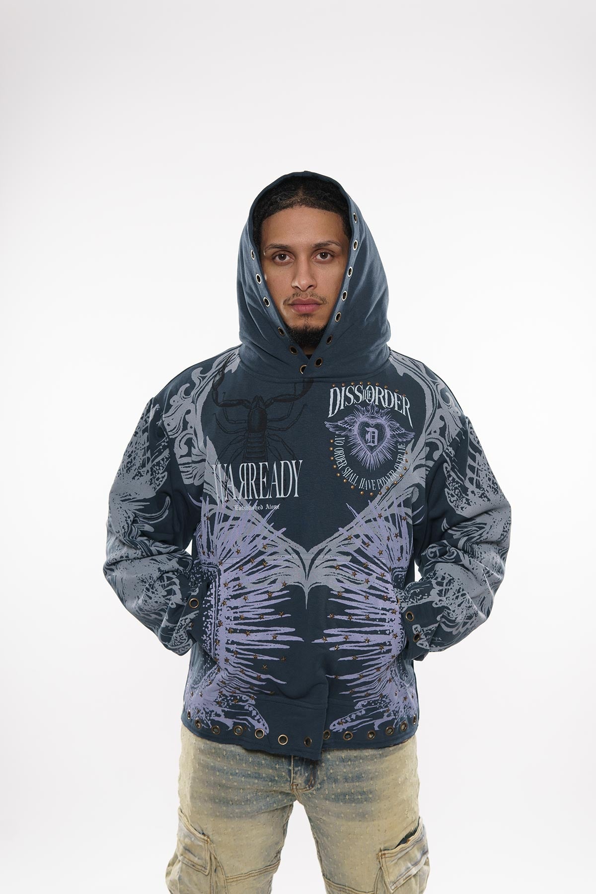 No order shall have power over me pull over hoodie by Dissorder, view 3
