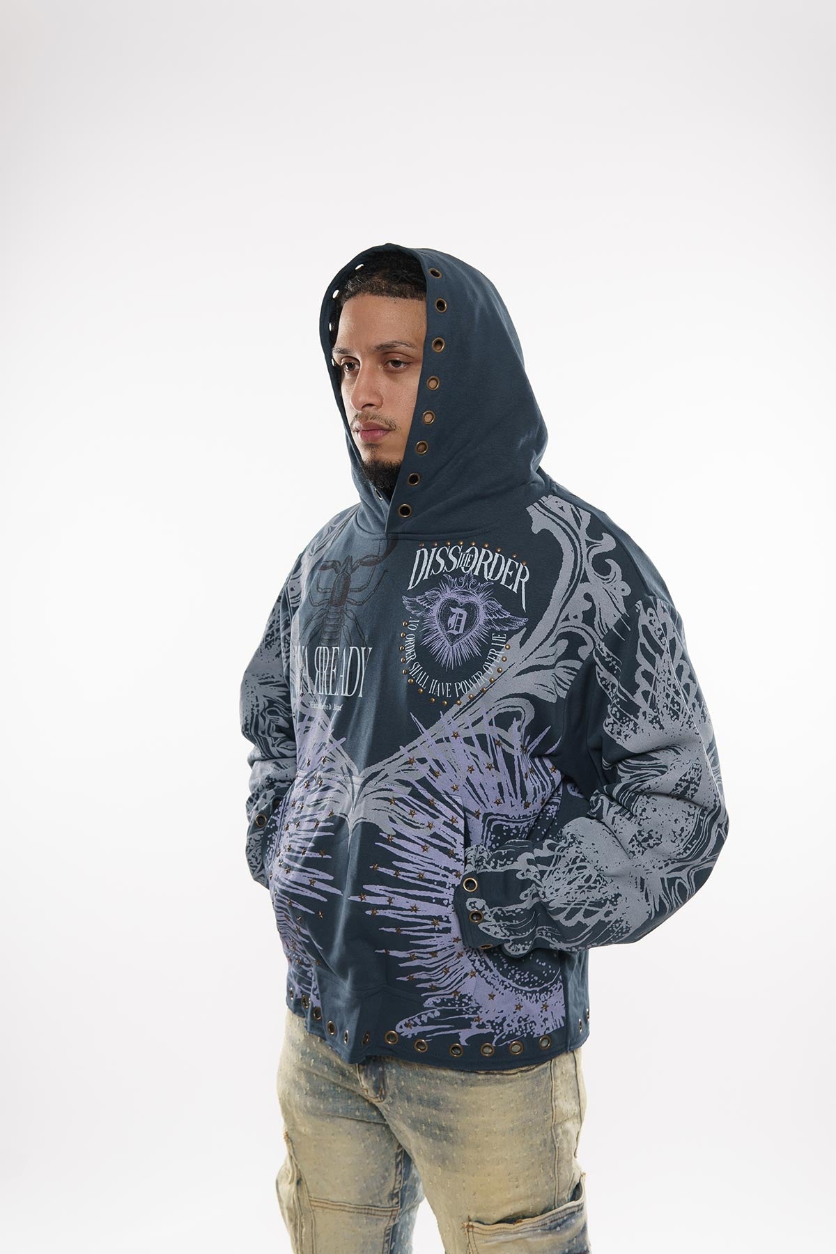 No order shall have power over me pull over hoodie by Dissorder, view 4