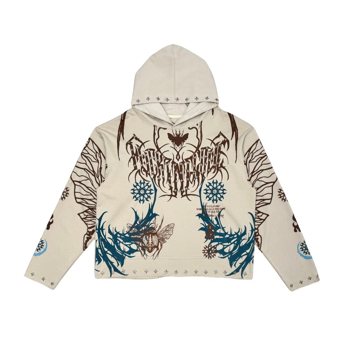 Atlas beetle pullover hoodie Cream by Dissorder - 1
