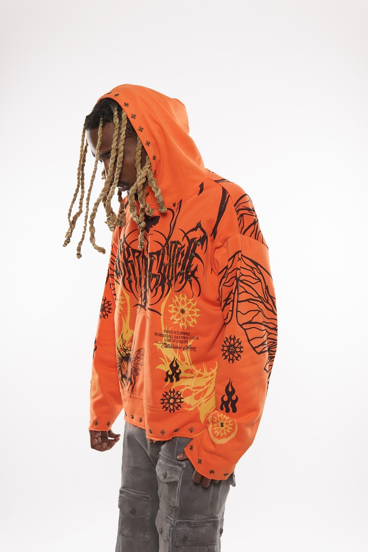 Atlas beetle pullover hoodie Orange by Dissorder - 5