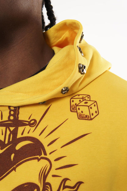 Praying hands pull over hoodie Yellow by Dissorder - 2