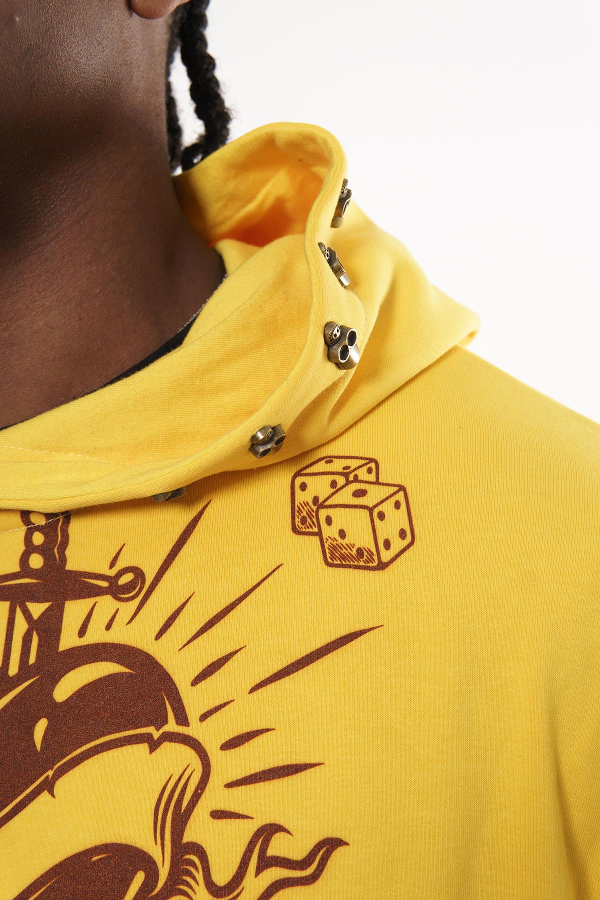Praying hands pull over hoodie Yellow by Dissorder - 3