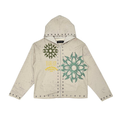 Diss the order zip up hoodie Cream by Dissorder - 1