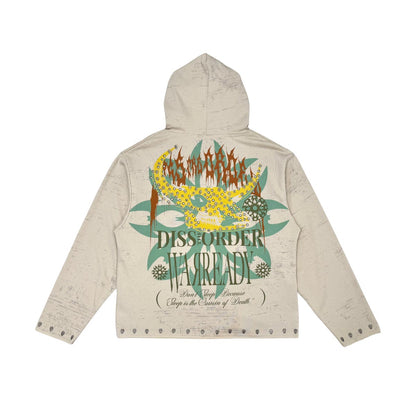 Diss the order zip up hoodie Cream by Dissorder - 2