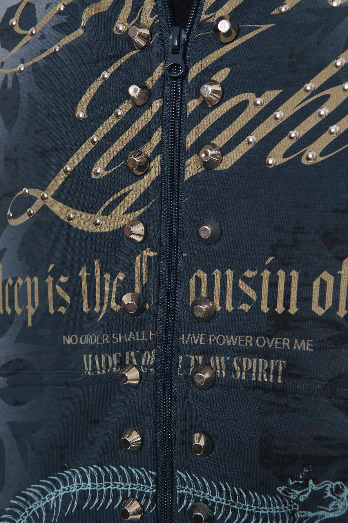 Sleep is the cousin of death zip up hoodie Indigo by Dissorder - 2