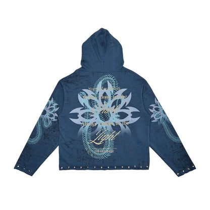 Sleep is the cousin of death zip up hoodie Indigo by Dissorder - 3