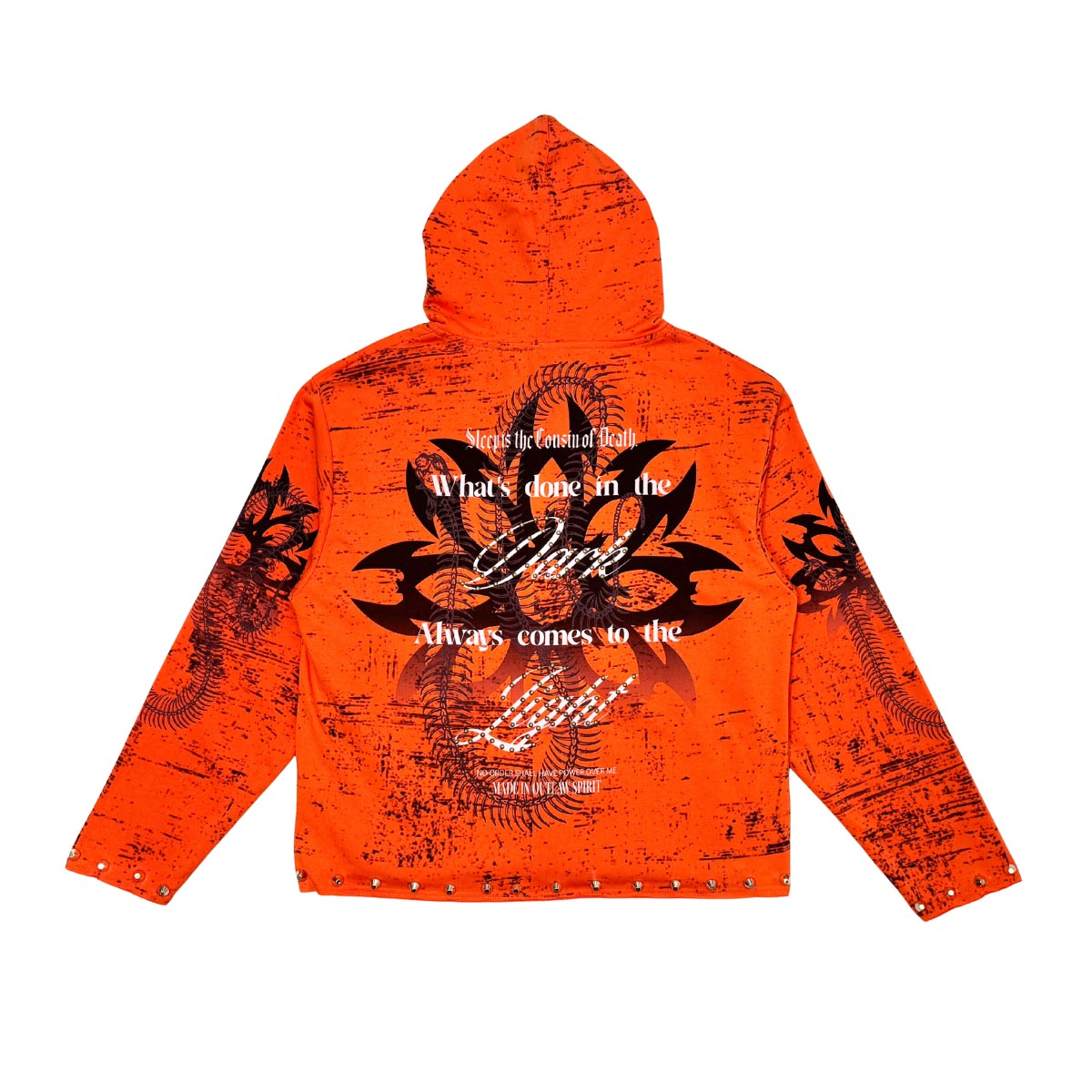 Sleep is the cousin of death zip up hoodie Orange by Dissorder - 2