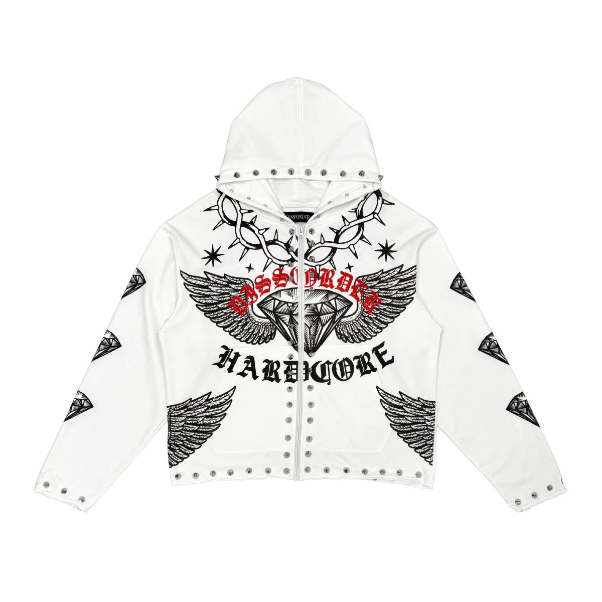 Hardcore zip up hoodie White by Dissorder - 1