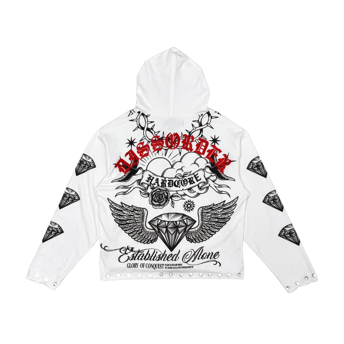 Hardcore zip up hoodie White by Dissorder - 3