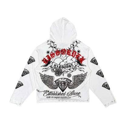 Hardcore zip up hoodie White by Dissorder - 3