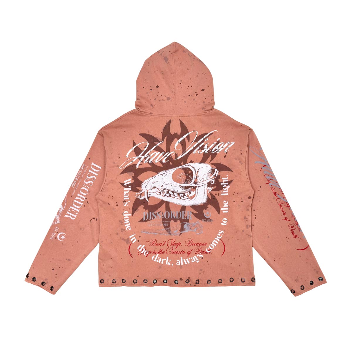 Don't sleep zip up hoodie Pink by Dissorder - 2
