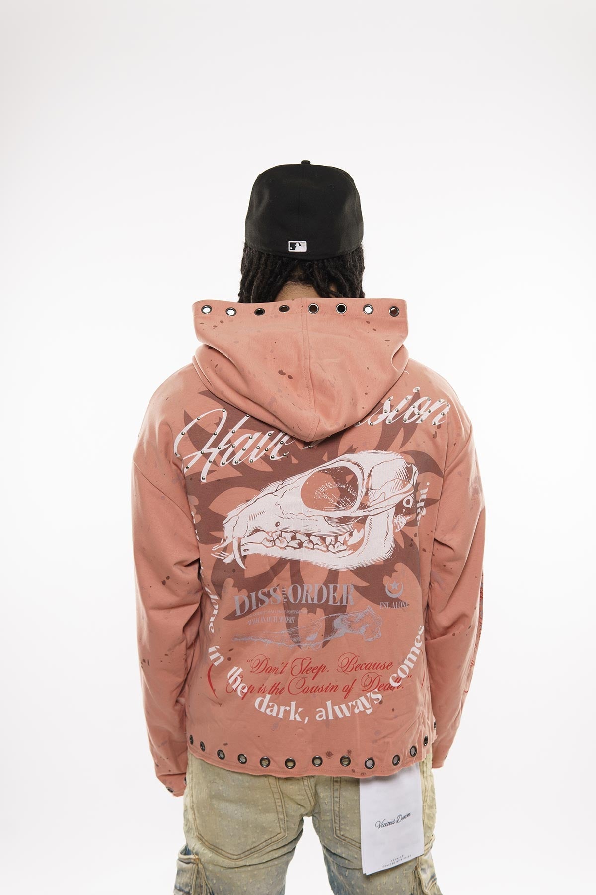 Don't sleep zip up hoodie Pink by Dissorder - 5