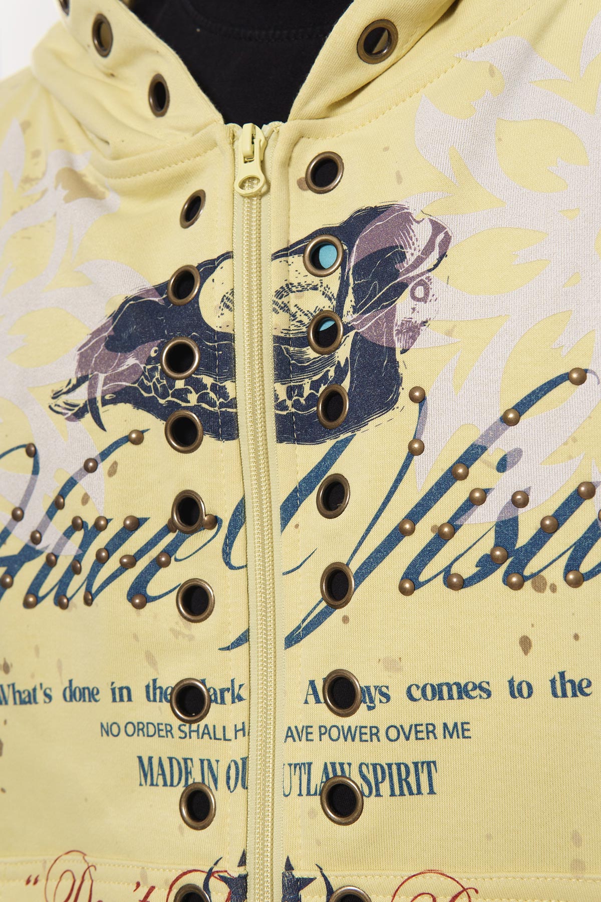 Don't sleep zip up hoodie Yellow by Dissorder - 4