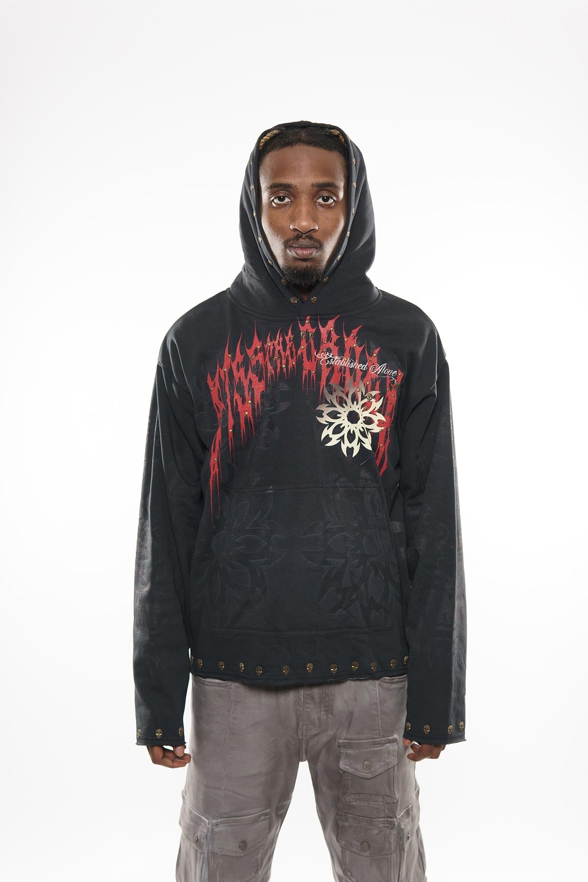 Guardian lion pull over hoodie by Dissorder, view 7