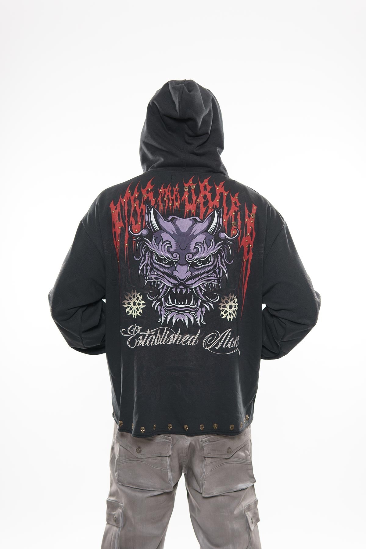 Guardian lion pull over hoodie by Dissorder, view 9