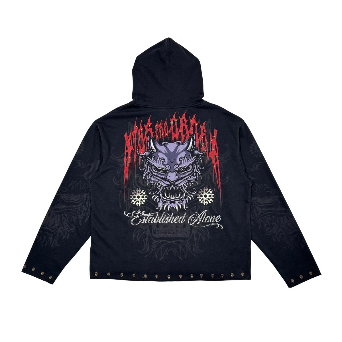 Guardian lion pull over hoodie by Dissorder, view 10