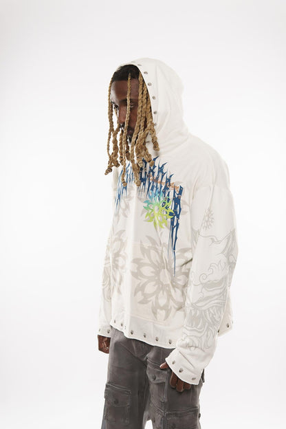 Guardian lion pull over hoodie Natural by Dissorder - 4