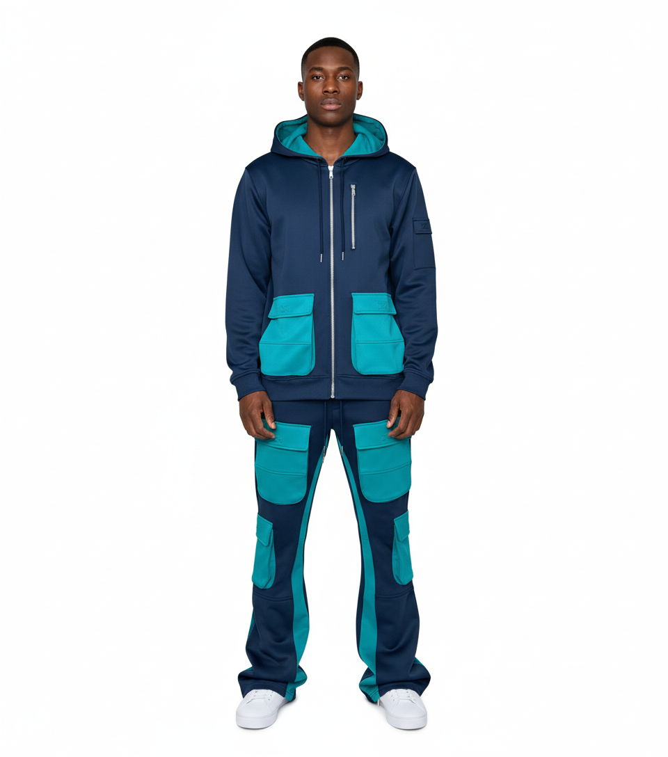 Two Tone Sweatsuit Set by Genuine, view 4