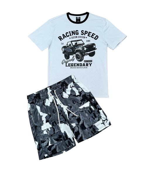 Racing speed tshirt short set