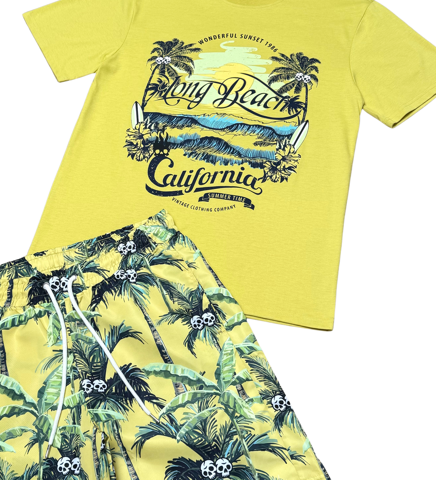 Long beach california tshirt short set