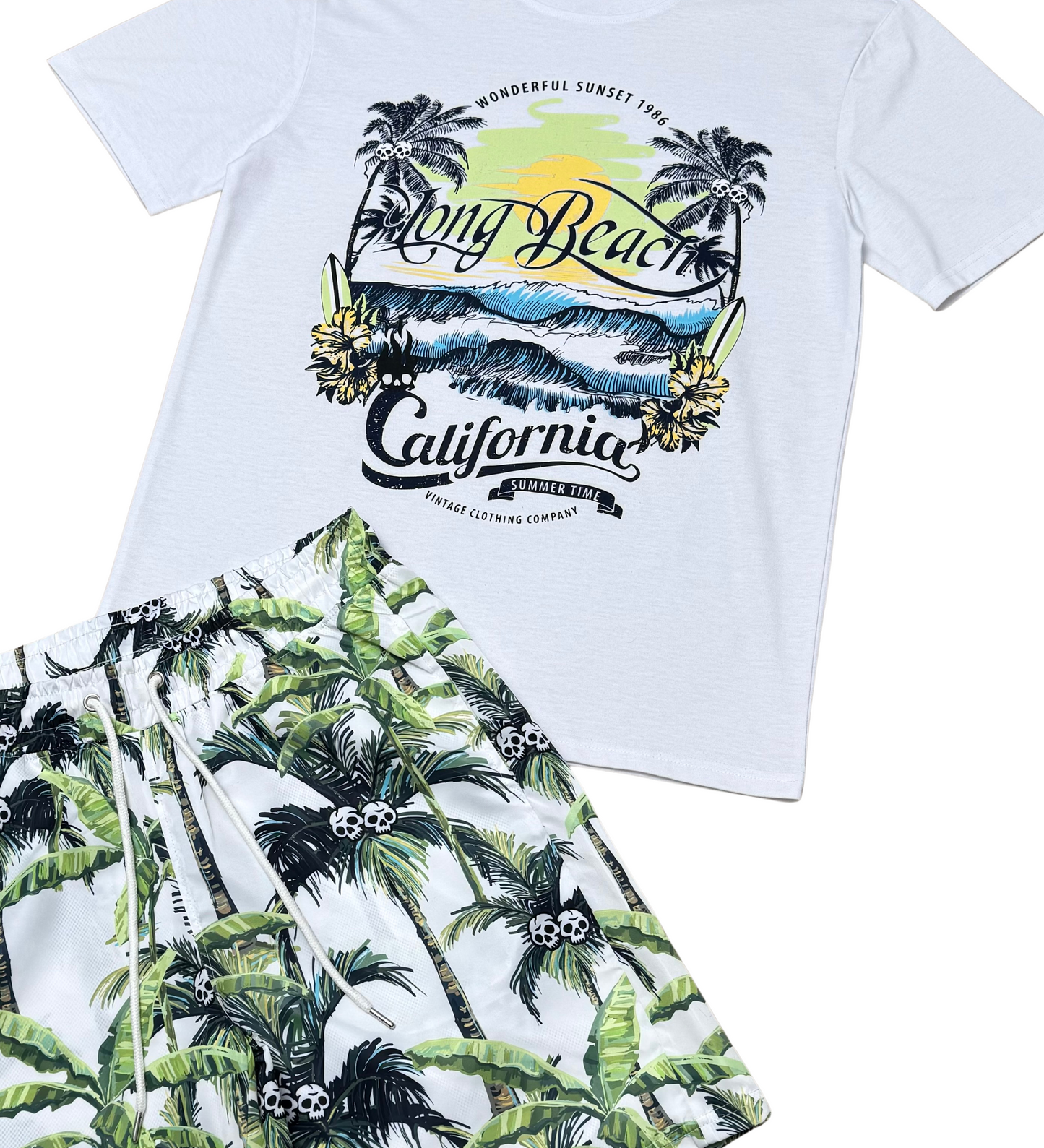Long beach california tshirt short set