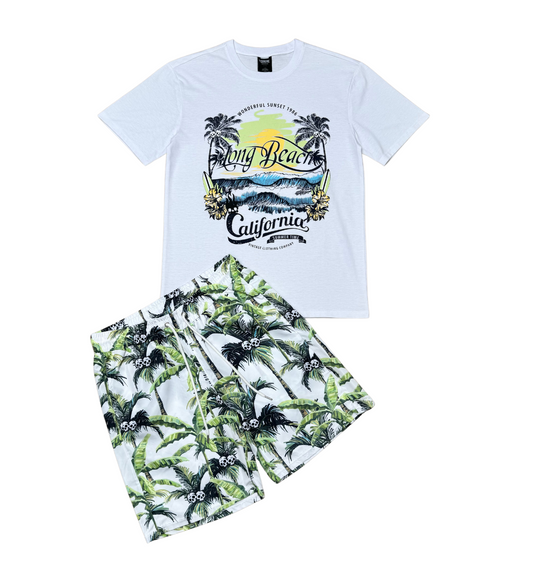 Long beach california tshirt short set