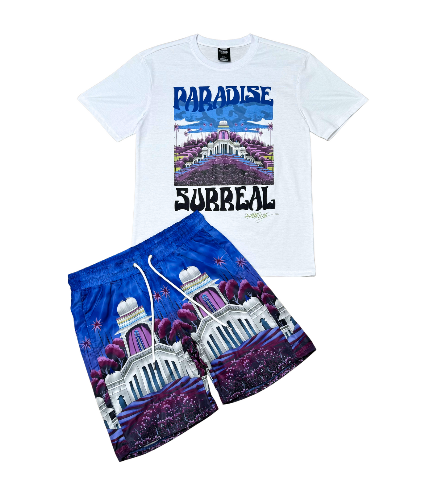 Paradise surreal tshirt short set