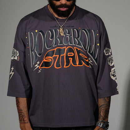Rock & roll star tshirt Charcoal by Genuine - 1