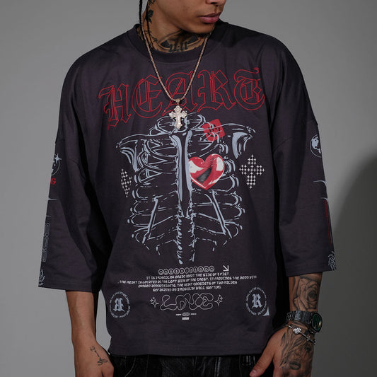 Heart tshirt Charcoal by Genuine - 1