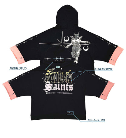 Beware short sleeve hoodie Black by Genuine - 4