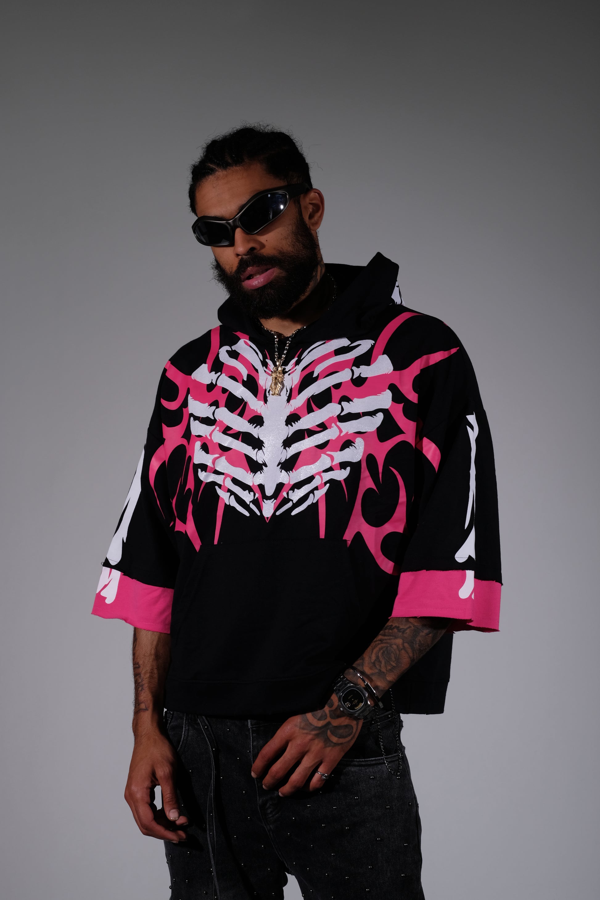 Xray short sleeve hoodie Black by Genuine - 2_2