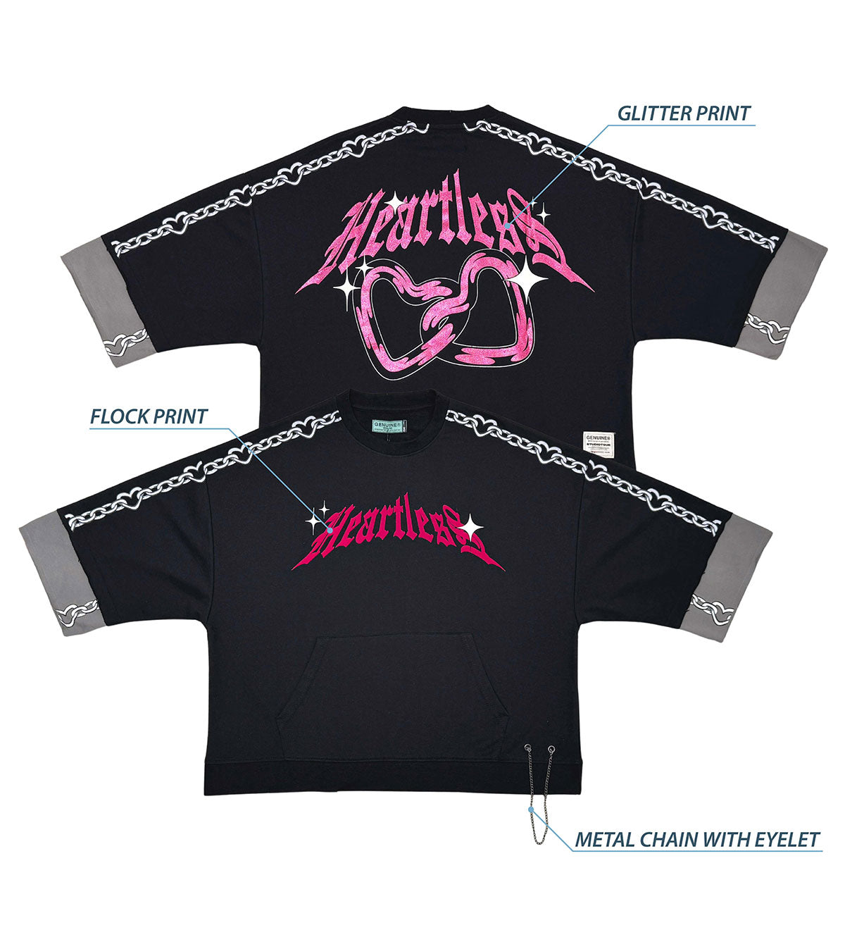 Heartless tshirt Black by Genuine - 5