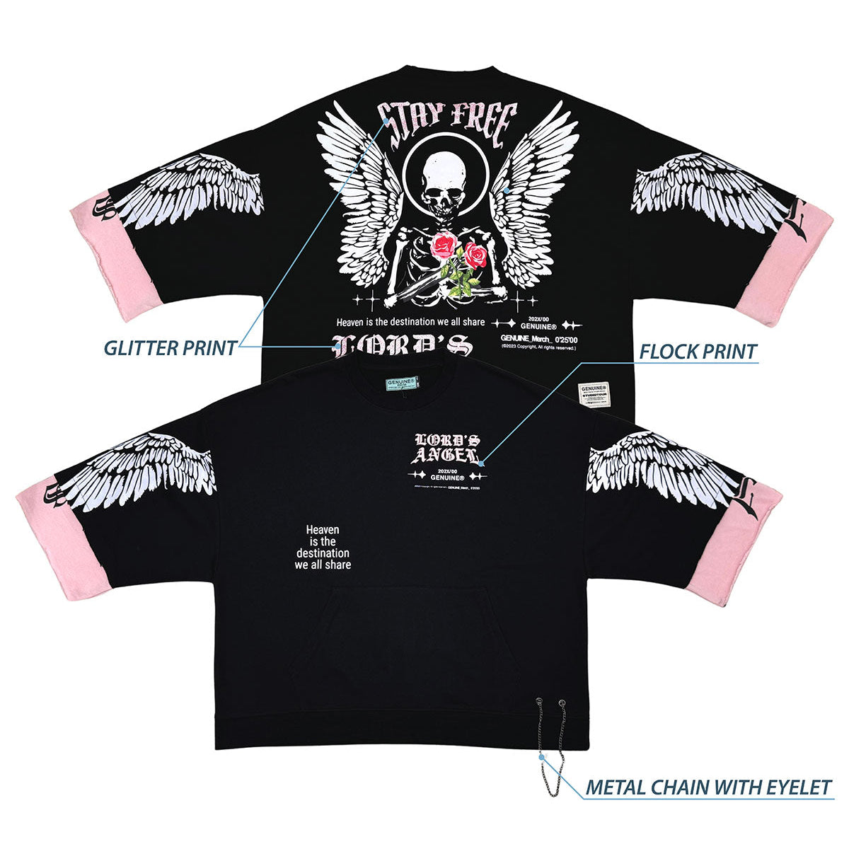 Lord's angel tshirt Black by Genuine - 5