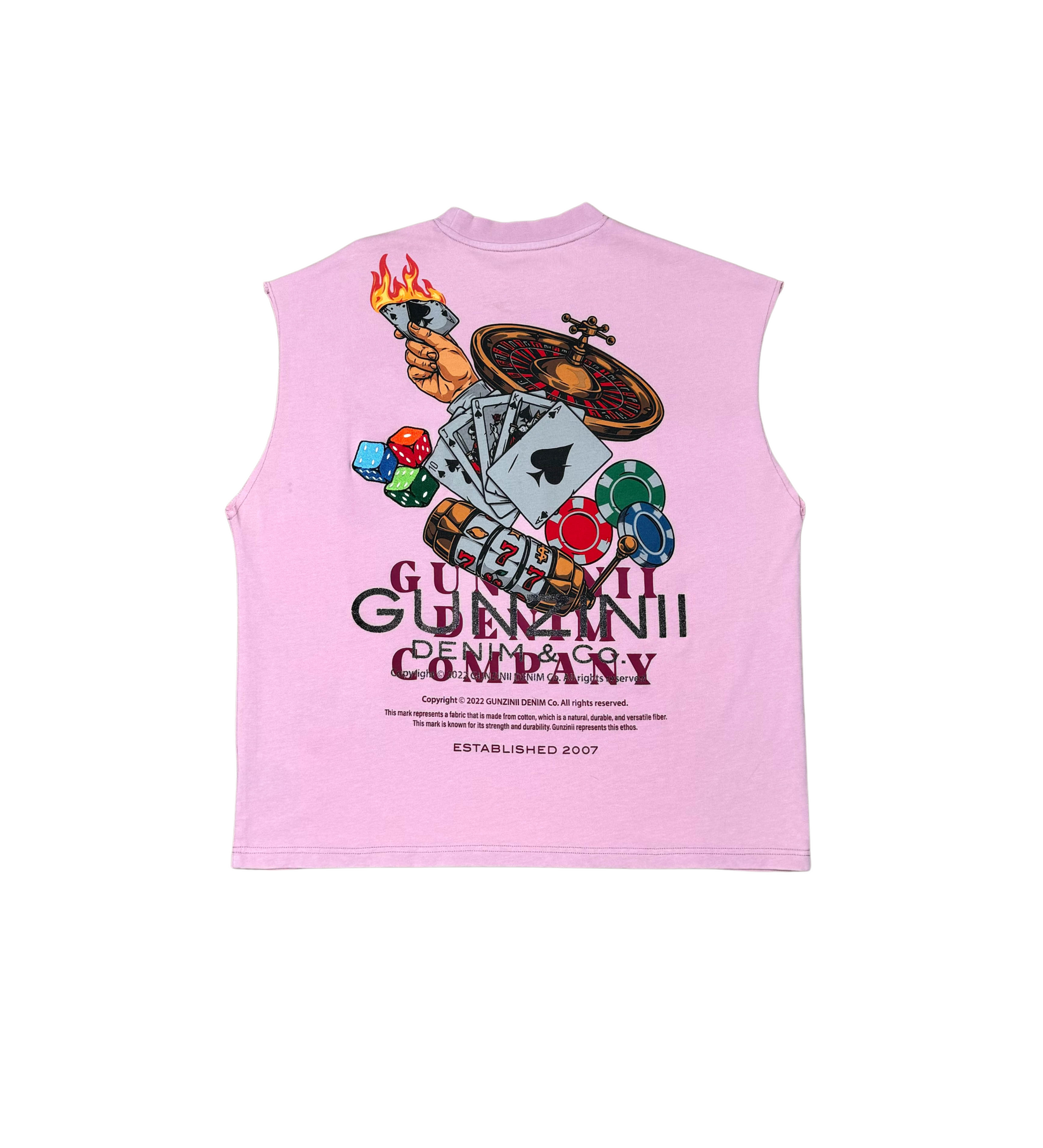 Gunzinii Rolling Dice Sleeveless Top Pink 1