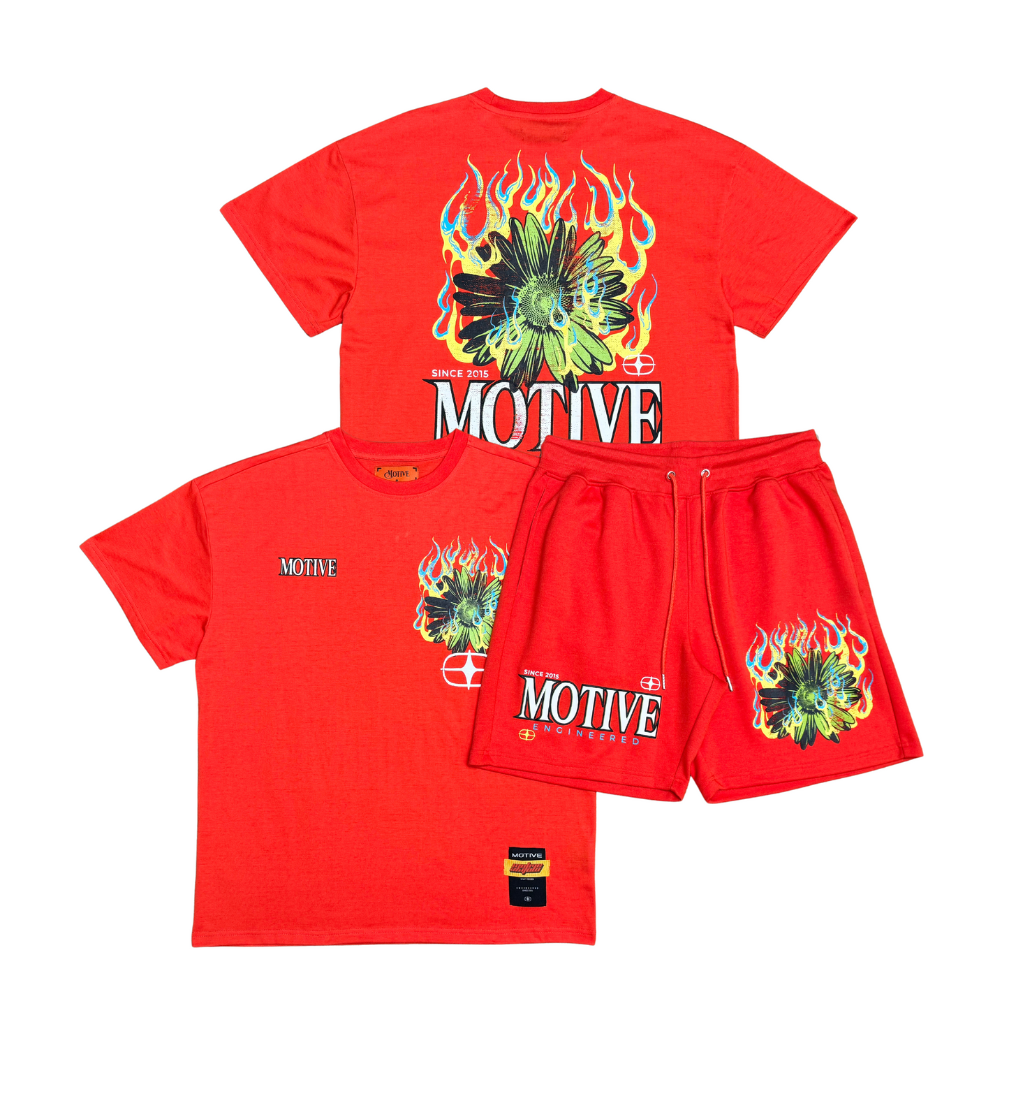 Motive engineered t shirt short set