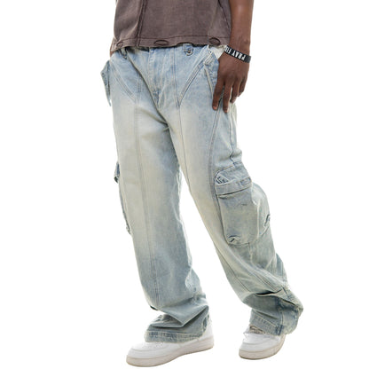 Baggy Denim Cargo Jeans