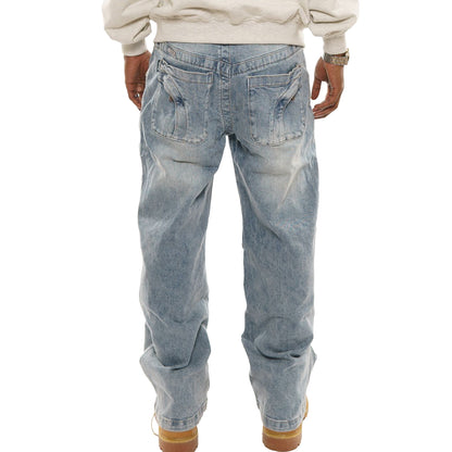 Baggy Round Pocket Denim Jeans
