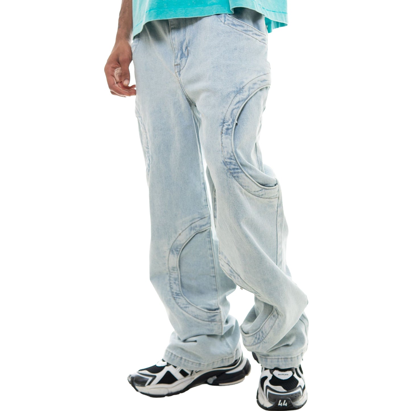 Baggy Round Pocket Denim Jeans