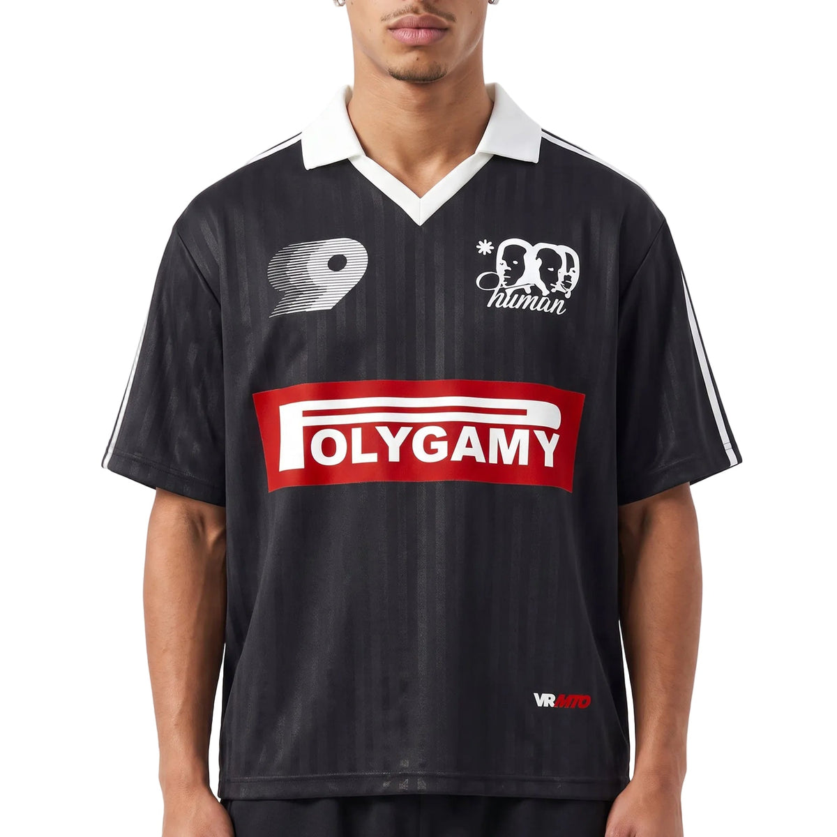 Polygamy striped soccer jersey by Vie+Riche, view 1