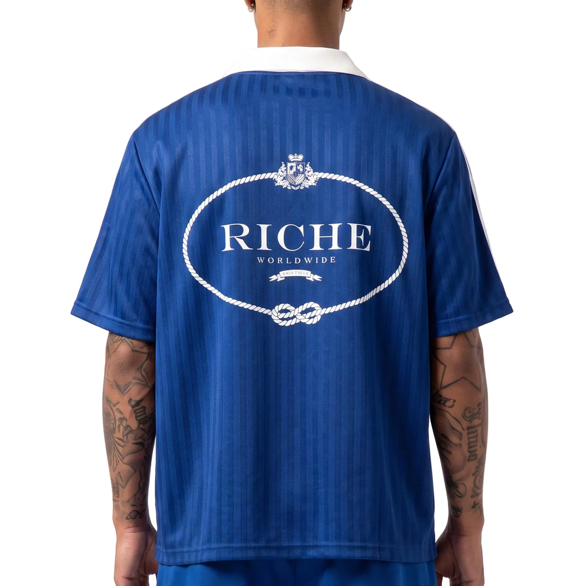 Polygamy striped soccer jersey by Vie+Riche, view 2