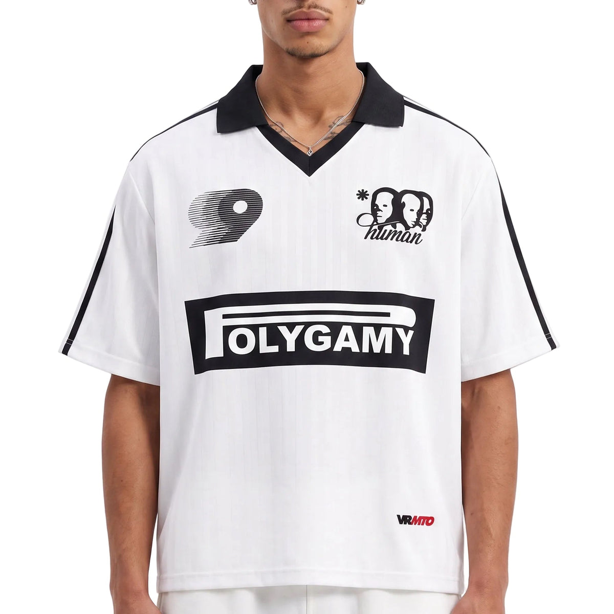 Polygamy striped soccer jersey by Vie+Riche, view 1