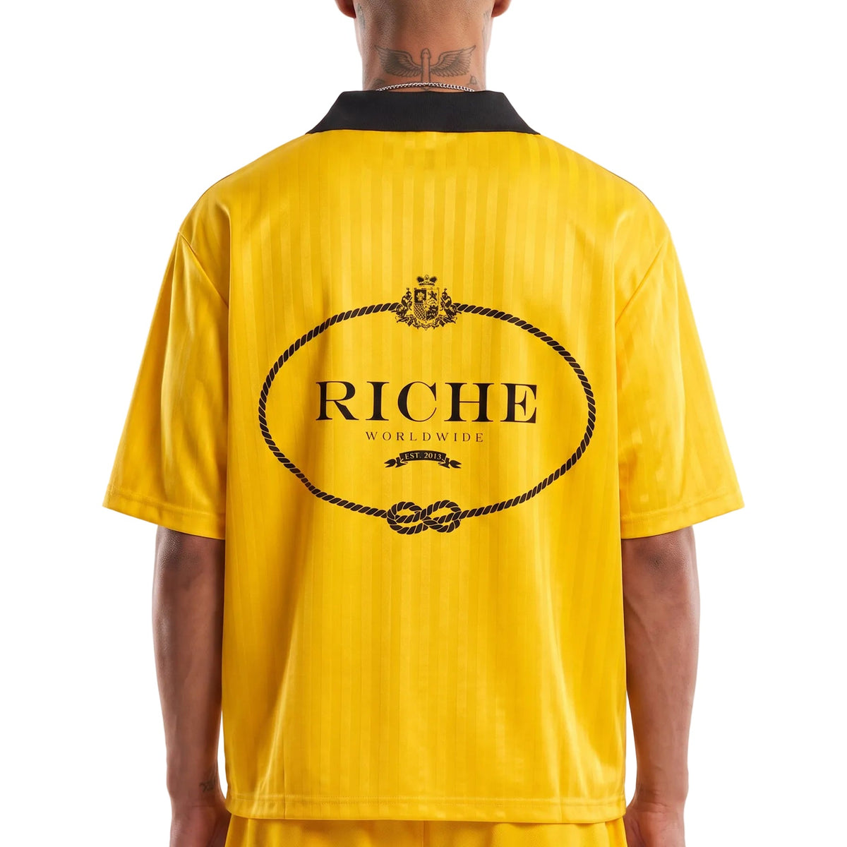 Polygamy striped soccer jersey by Vie+Riche, view 2