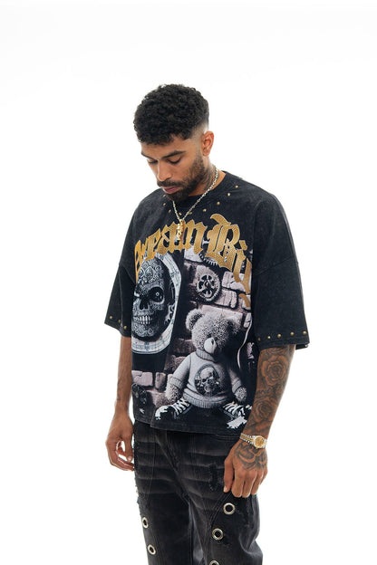 Stray dream big wide & crop fit tee Black by Stray - 3